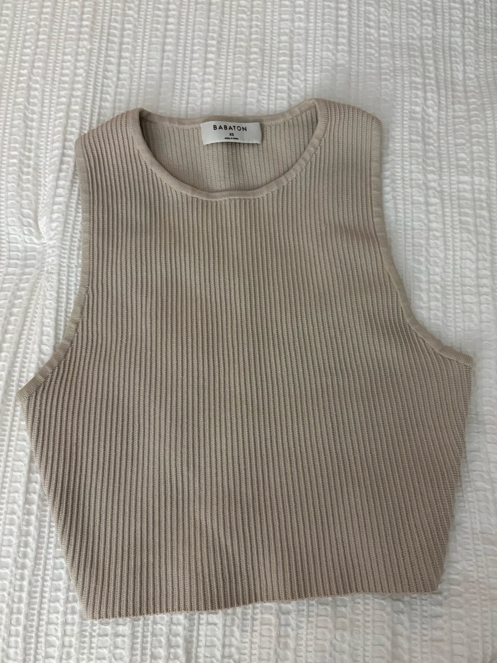 Babaton Ribbed Tank Top in Taupe